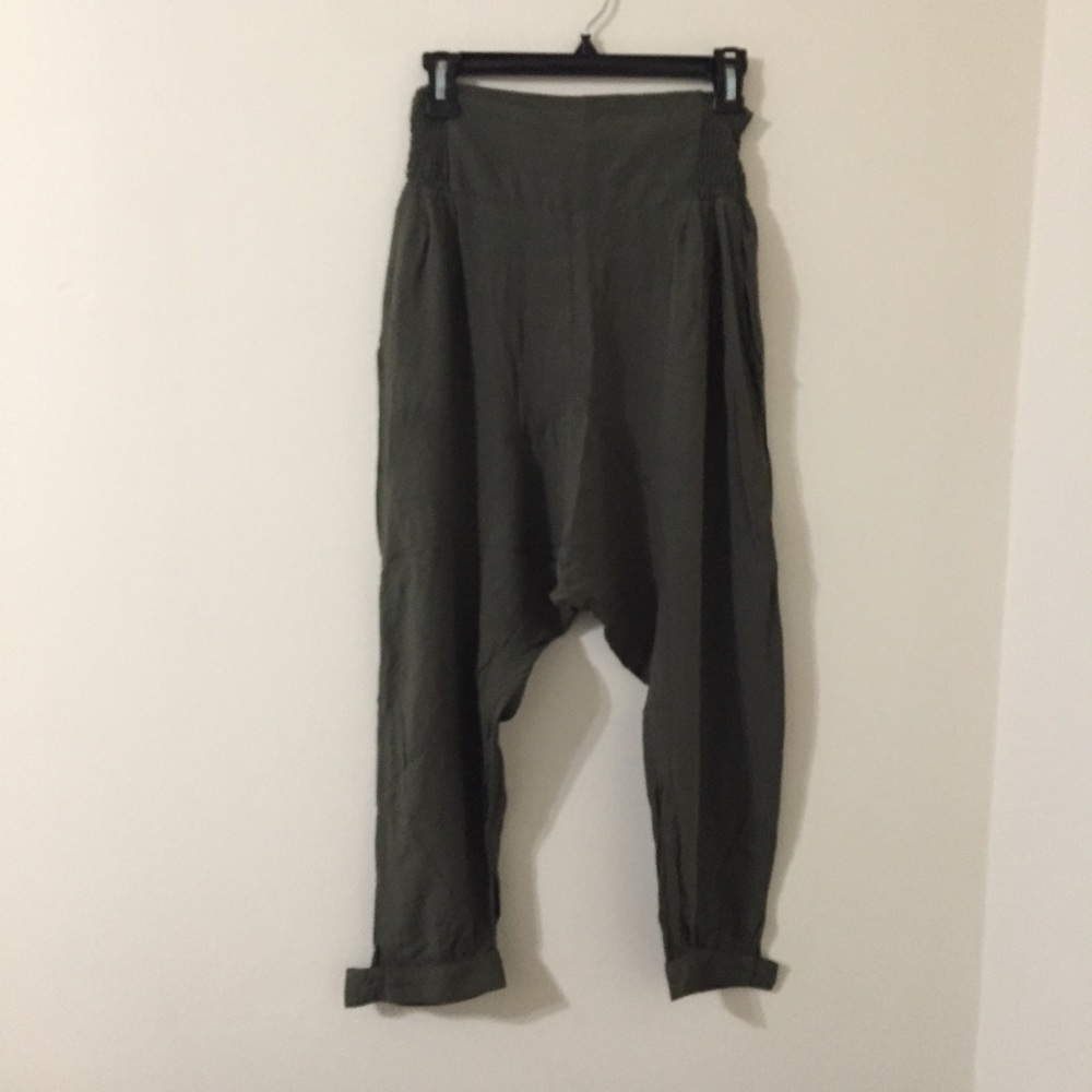 Green Harem Cargo Pants